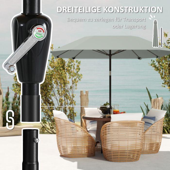 Produktbild Swisshandel24 Sonnenschirm Ø233 cm, Knickfunktion, achteckig, Dunkelgrau (2.33 m)