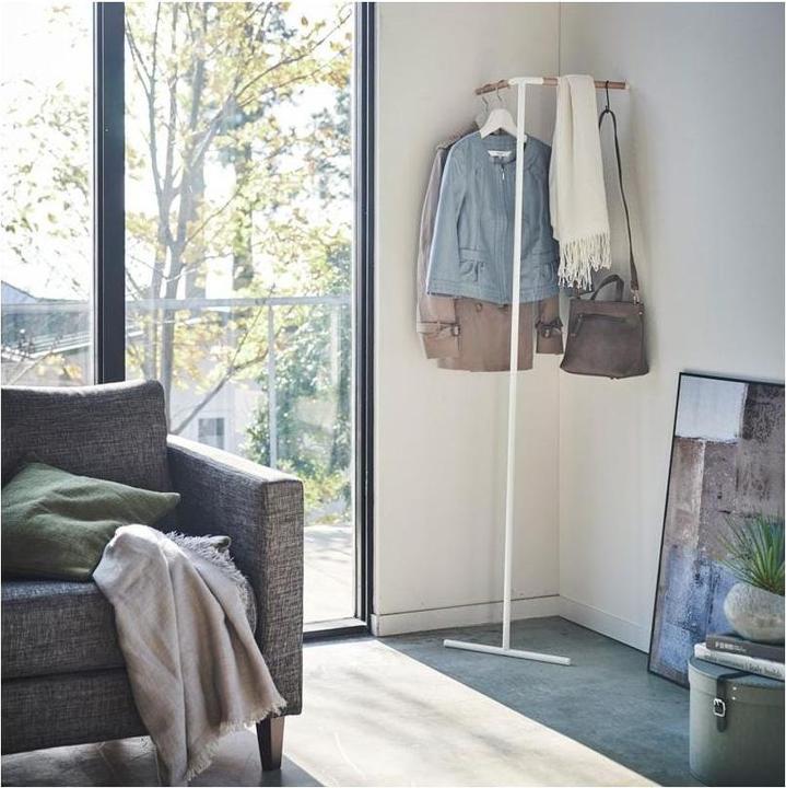 Actual product image Yamazaki Leaning corner coat rack TOWER
