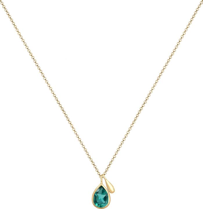 Immagine prodotto Elli Collana di pietre preziose, gocce (Quarzo, Argento 925 placcato oro, 45 cm)