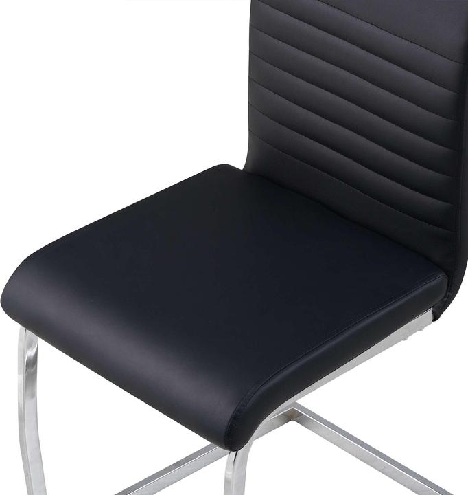 Produktbild Albatros International ALBATROS Freischwinger Stuhl BURANO 4er Set, Schwarz - Esszimmerstuhl Schwingstuhl mit Modernem Desi