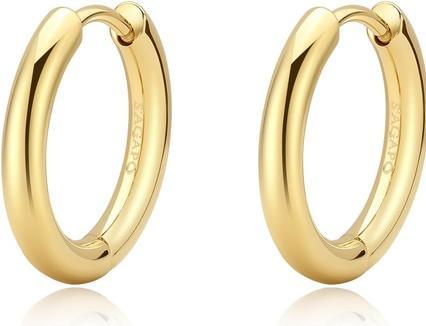 Immagine prodotto Sagapo S'Agapµ - Orecchini a cerchio in acciaio placcato oro Chunky SHK70 minimalista (Acciaio inossidabile)
