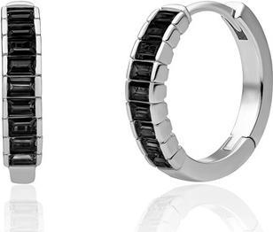 Actual product image Sparkling Jewels Sparkling Silver Earrings With Black Cubic Zirconias Eas23-Cz02