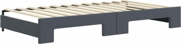 Produktbild VidaXL Tagesbett Ausziehbar Matratzen Schlafsofa Bett Dunkelgrau 100x200 cm Samt (100 x 200 cm)