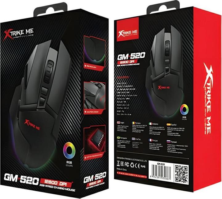 Actual product image Xtrike Me Mysz gamingowa przewodowa GM-520 czarny/black (Cable)