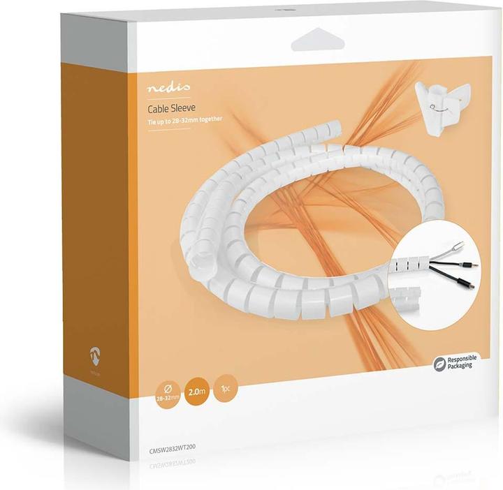 Produktbild Nedis Kabelmanagement Hülse 2.00 m 1 Stück max. Kabeldicke: 32 mm PE Weiss (Kabeldurchlass, 200 cm)