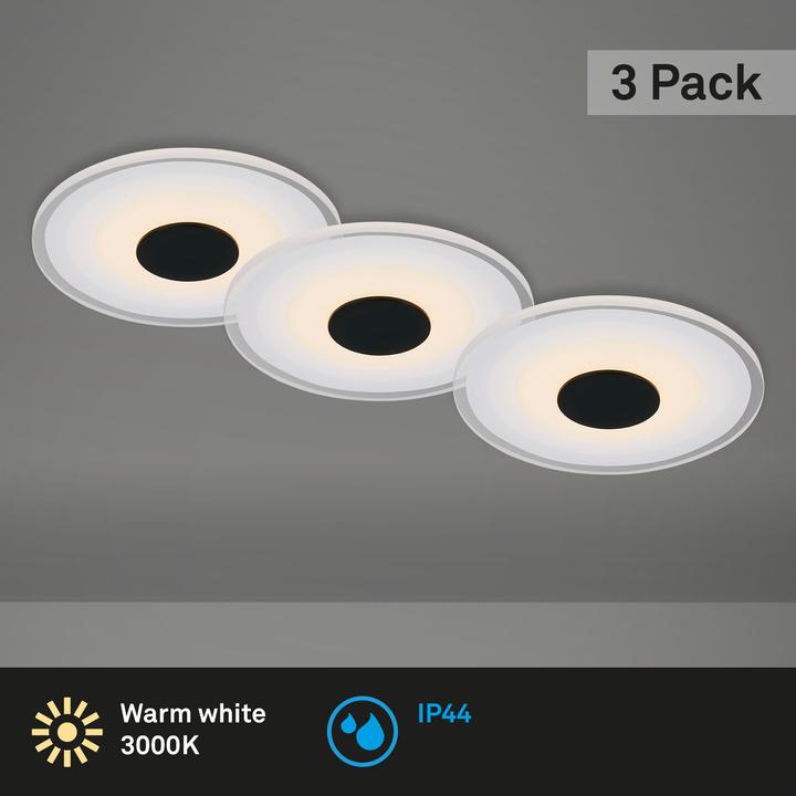 Produktbild Briloner LED Einbauleuchte,3er-Set, schwarz, 3xLED-Modul/6W (650 lm)
