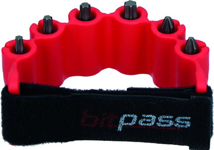 Werkstarck Bithalter magnetisch BITPASS rot inkl. 6 Bits (Innensechsrund TX M20, Innensechsrund TX M30, Innensechsrund TX M15, Innensechsrund TX M25, Kreuz Phillips PH M2, Kreuz Pozidriv PZ M2)