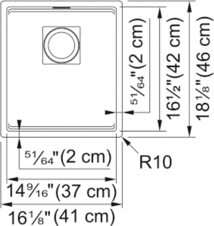 Actual product image Franke Spüle Kubus KNG 110-37 BM C (45 cm)