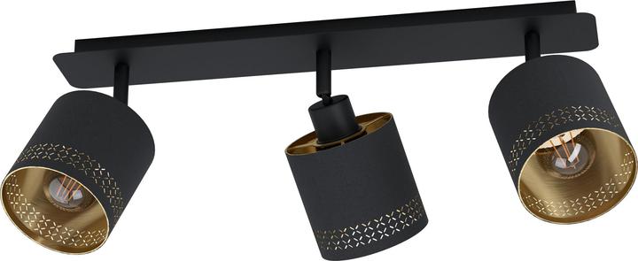 EGLO Aufbauspot ESTEPERRA 3x E27, Schwarz/Gold (E27)