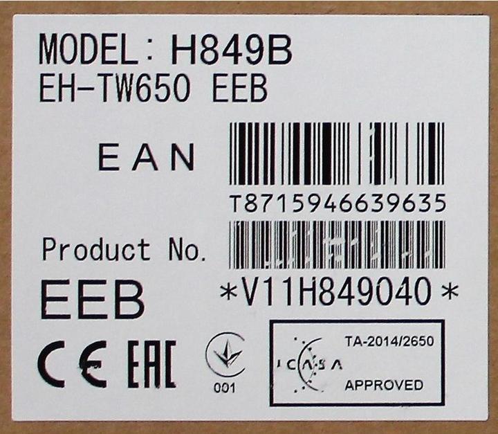 Image du produit Epson Eh-Tw650 (Full HD, 3100 lm, 1.02 - 1.23:1)