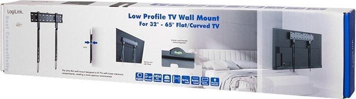Actual product image LogiLink Mounting kit (wall plate, 2 mounting brackets) for LCD TV / curved LCD TV (narrow) (Wall, 65", 40 kg)