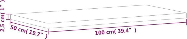 Image du produit VidaXL Tischplatte 100x50x2,5 cm Rechteckig Massivholz (100 x 50 x 2,5 cm)
