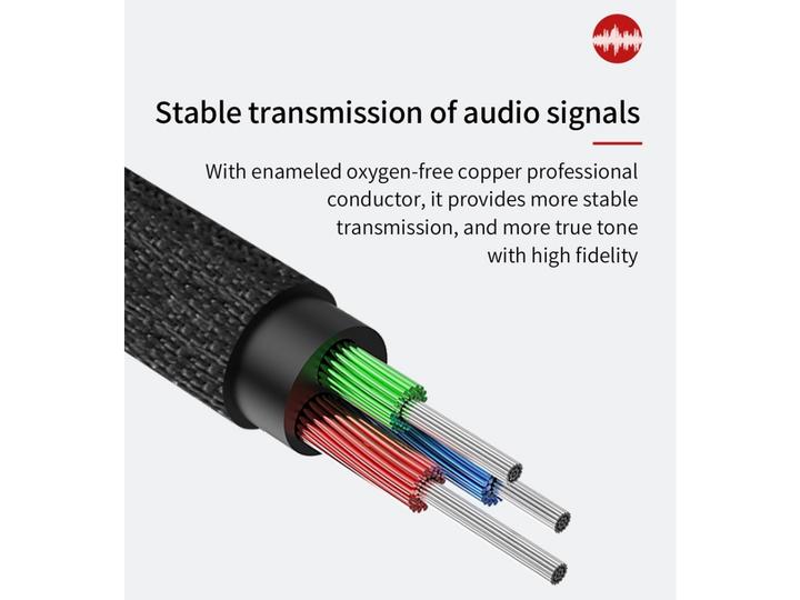 Actual product image Baseus Yiven Audio Cable M30 0.5M Silver+Black (0.50 m, 3.5mm jack (AUX))