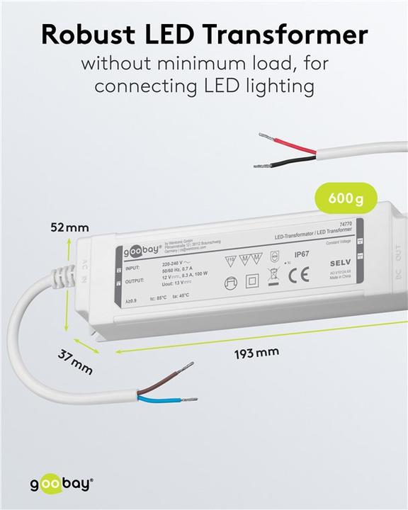 Produktbild Goobay LED-Trafo 12 V DC, 100 W, IP67