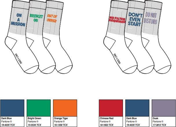 Only & Sons Onsrody Text 3-Pack Tennis Sock (3er Pack, 39, 42)