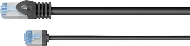 Actual product image Goobay Ultra-flexible CAT 6A patch cable, slim, U/FTP, black (U/FTP, CAT6a, 0.25 m)
