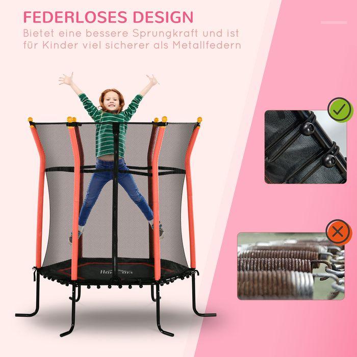 Produktbild Swisshandel24 160 cm Trampolin für Kinder Gartentrampolin mit Sicherheitsnetz Randabdeckung Fitness-Trampolin Mini (160 cm)