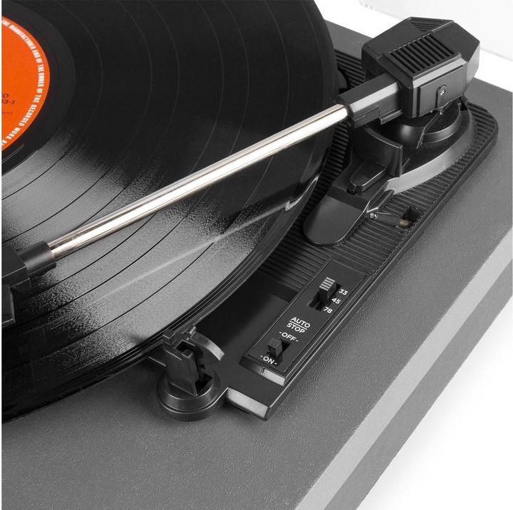 Produktbild Fenton Platenspeler met Bluetooth en Speakers - RP165G - Incl. Naald - Aluminium / zilver (Halbautomatisch)