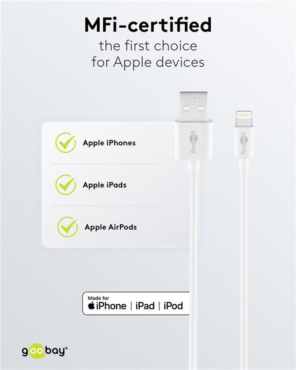 Produktbild Goobay Lade- und Synchronisationskabel (1 m, USB 2.0)