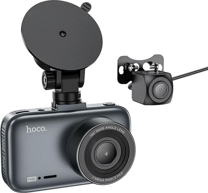 Hoco Headphone with microphone car camera with screen 3" 1080P/30fps DV5 iron gray (Built-in display, Built-in microphone, Full HD)