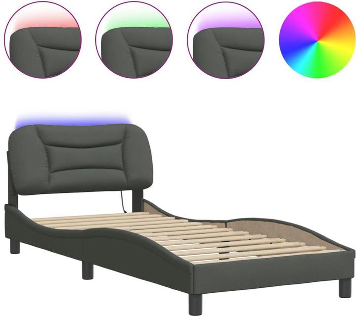 Produktbild VidaXL Bettgestell mit LED Stoff (90 x 200 cm)