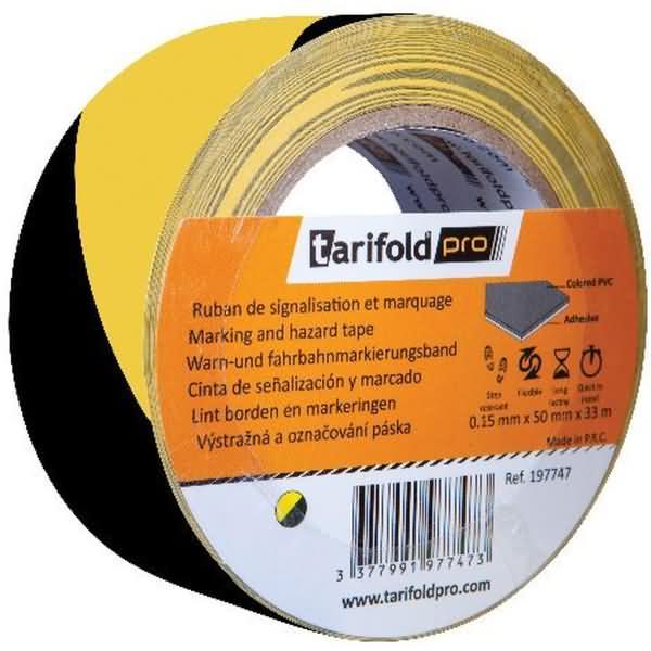 Actual product image Tarifold Floor marking tape 50mmx33m yellow/black (50 mm)