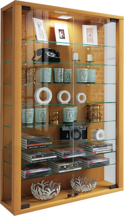 Actual product image VCM Collection wall display case wood glass Vitrosa Mini (59 x 18 x 90 cm)