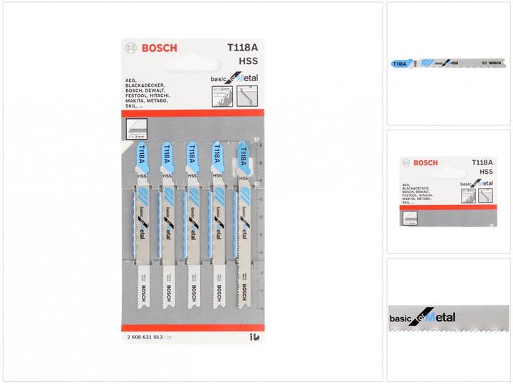 Productafbeelding Bosch Professional Zubehör Stichsägeblatt T 118 A Basic for Metal, 5er-Pack