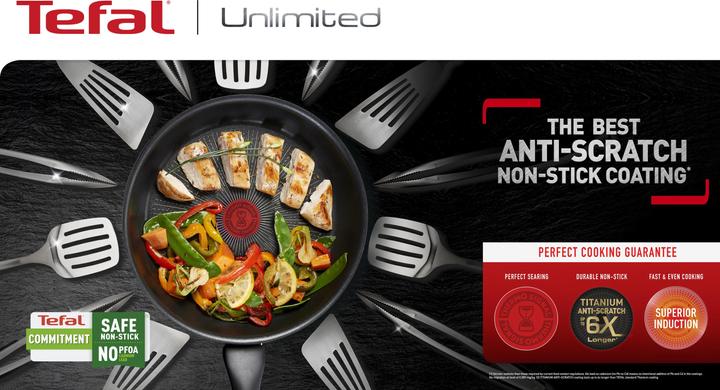 Produktbild Tefal Unlimited Hapjespan met deksel 24 cm (24 cm, Bratpfanne, Aluminium)