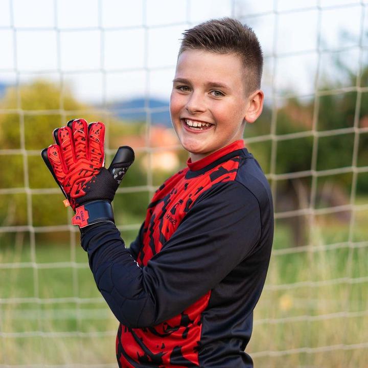 Produktbild Catch & Keep Fussballhandschuhe Kralle Splash Gr. 5 Rot Torwart Keeper Goalie Handschuhe (5)