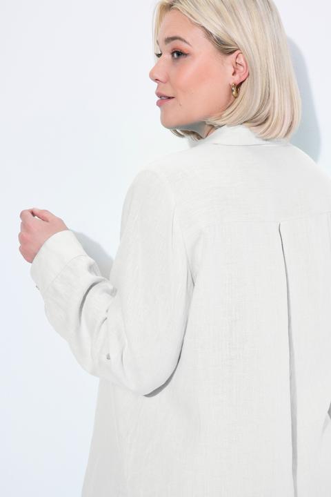 Produktbild Ulla Popken Bluse, Leinen, offener Kragen, Langarm (62)