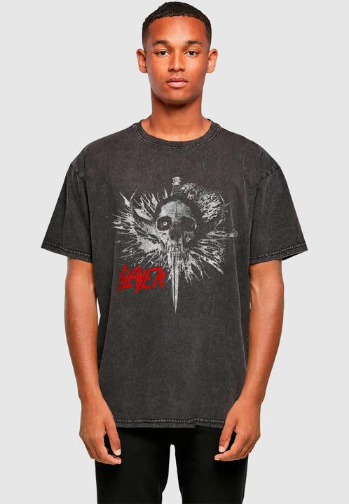 Actual product image Merchcode Slayer - Death Dagger Vintage Acid Washed Oversize Tee - 169681 (S)