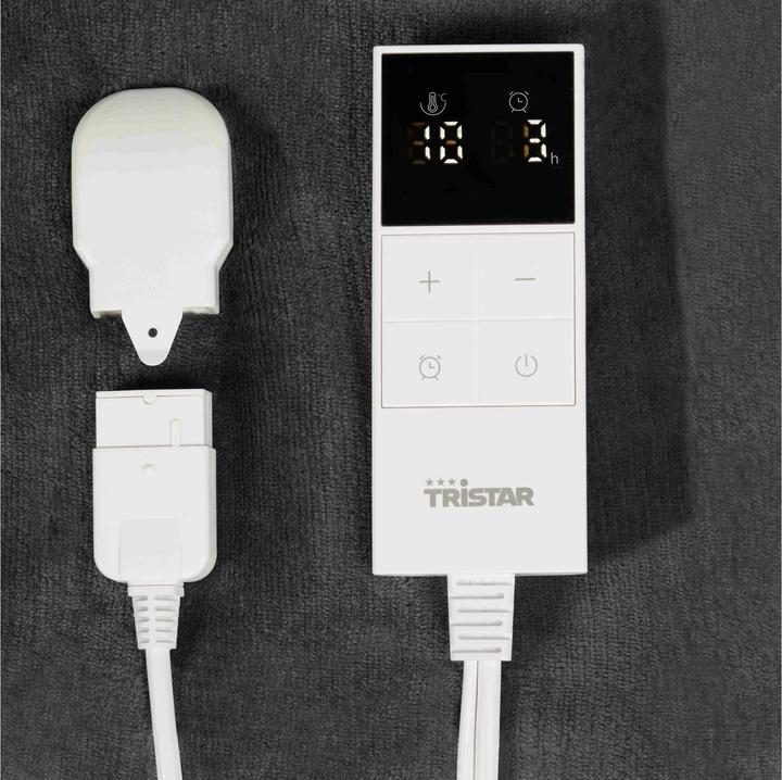 Productafbeelding Tristar Elektrische Warmtedeken BW-4781 - 180 x 120 cm - 10 standen - Wasmachinebestendig - Grijs (180 x 120 cm)