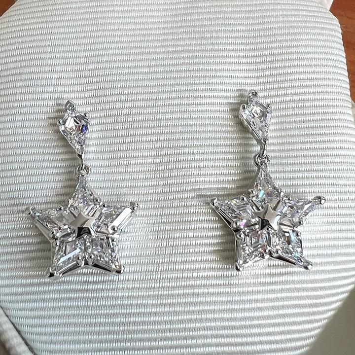 Actual product image Swarovski Stella earrings - silver (Rhodium-plated metal)