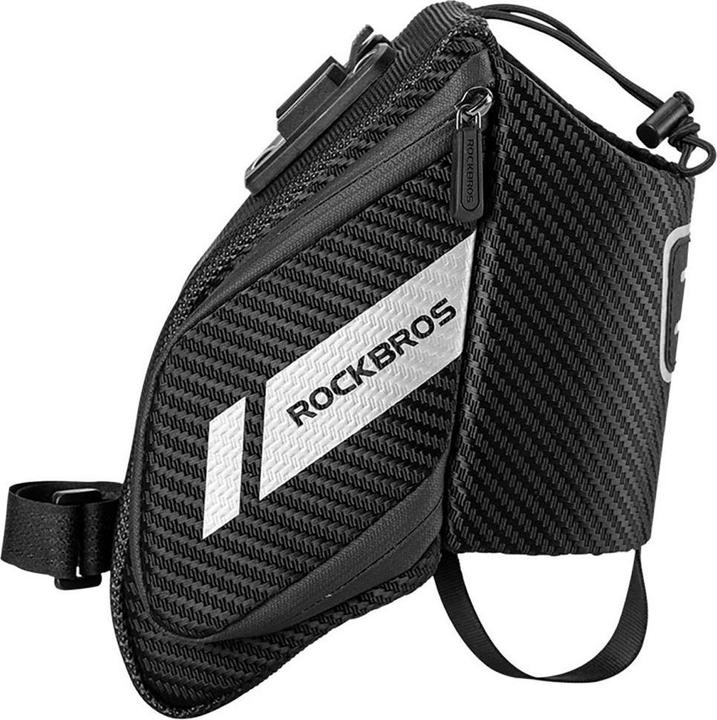 Actual product image Rockbros C32BK saddle bag 1.5 l with water bottle pocket - black (1.50 l, Frame bag)