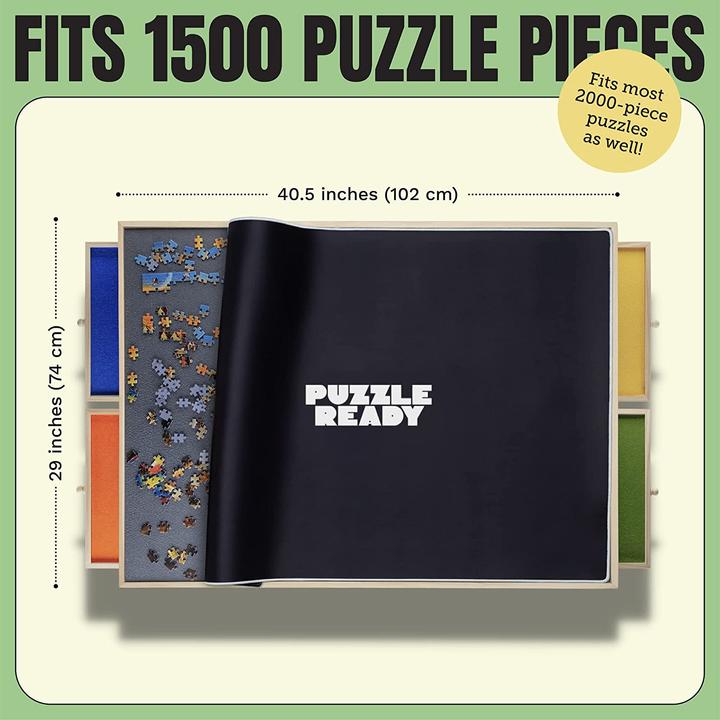 Produktbild Puzzle Ready Puzzlebrett mit bunten Schubladen (1500 Teile)