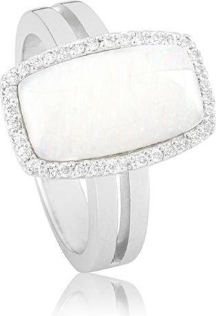 Breuning RING - E.OPAL WEISS/Brill. 0,198 Ct. H/si (48, 585/14 K Gold)