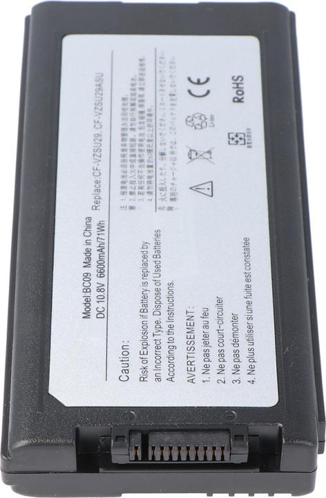 Produktbild Panasonic Akku CF-29 Akku, CF-29A, CF-29E, CF-51, CF-52 (9 Zellen, 6600 mAh)