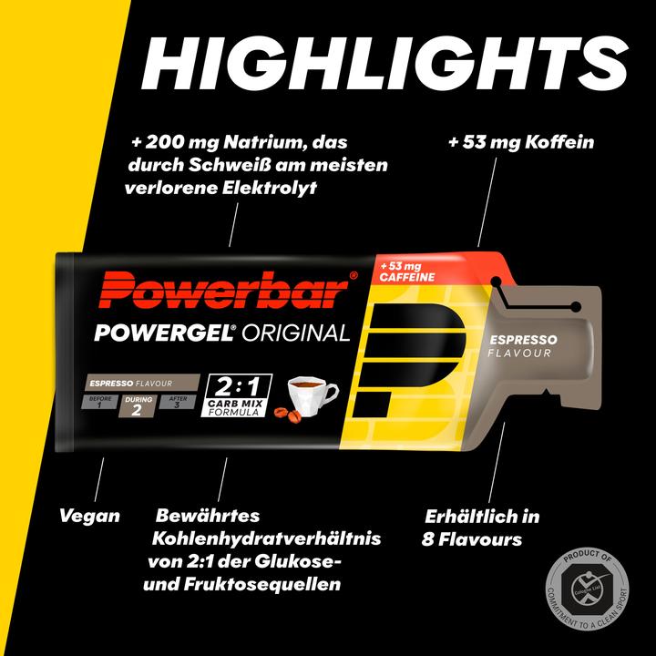 Produktbild Powerbar PowerGel Original (Espresso, Koffein, 24 Stk., 984 g)