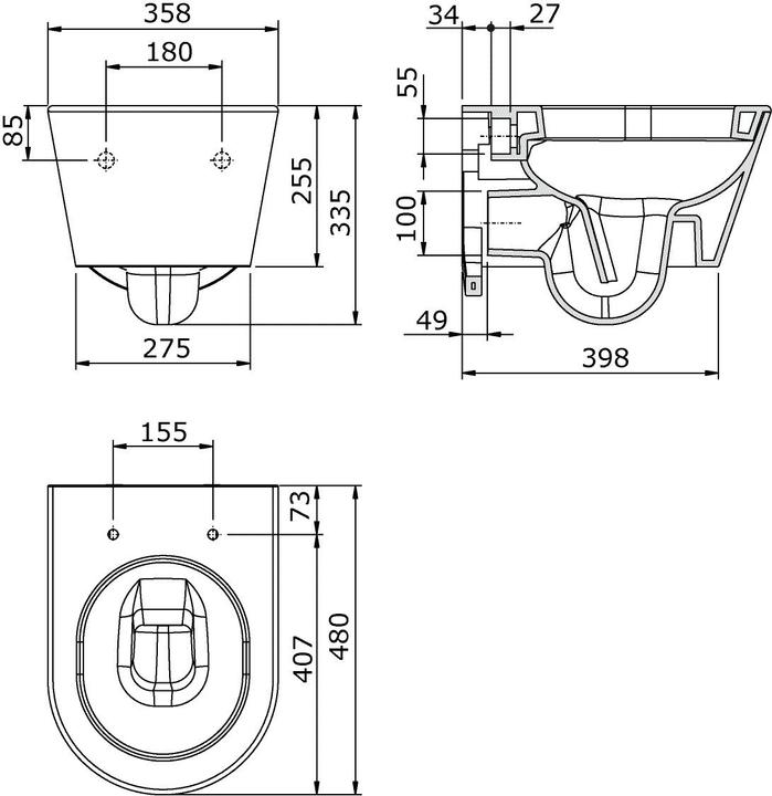 Produktbild Sanitop Wand WC-Set mit Soft-Close-Absenkautomatik