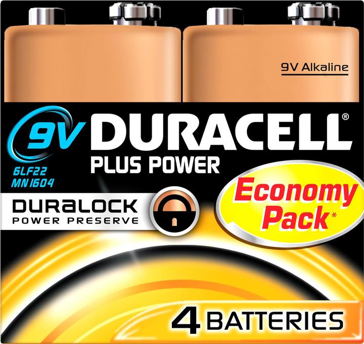 Duracell Plus de pouvoir (4 pcs, 9V Block)