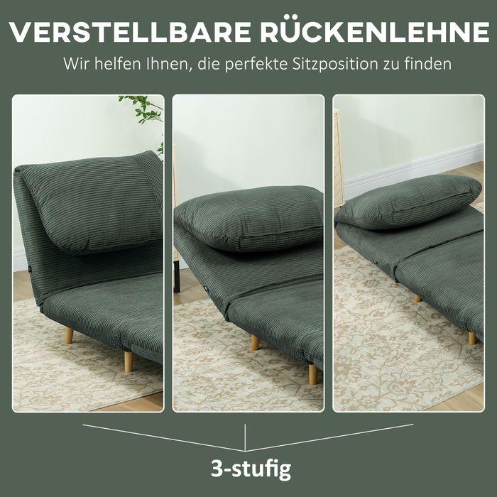 Produktbild Swisshandel24 2-in-1 Schlafsofa Schlafsessel Klappmatratze Gästebett Klappbett Grün
