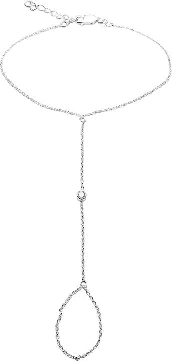 Leyda Handrücken Aramband Zirkonia (20 cm, Silber 925, Synthetischer Stein)