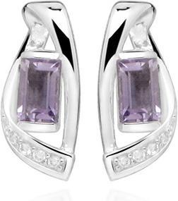 Silver Cat Silver earrings with synthetic amethysts SC472 (Synthetische Steine)