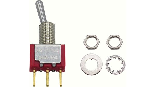 Produktbild RND Components Miniatur-Kippschalter EIN-EIN rastend 400 mA 1 Wechsler