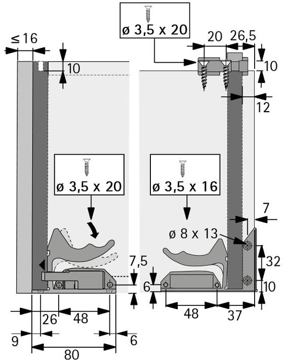Immagine prodotto Hettich Quadro v6/420-20 sil.syst.