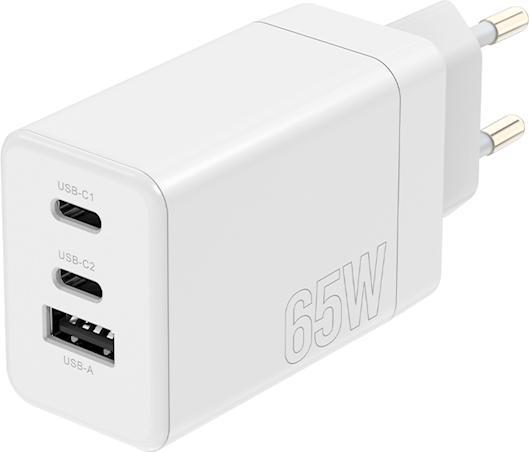 Produktbild Maxlife MXTC-08-65ACC PD QC Ladegerät 2x USB-C 1x USB 65W weiss (65 W)