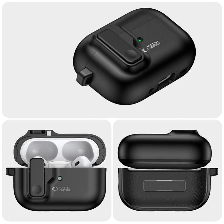 Actual product image Tech-Protect SLIM HOOK Apple AIRPODS PRO 1 / 2 BLACK (Headphone bag)