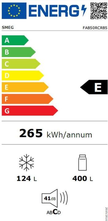 Energy Label Smeg Retro Style FAB50RCRB5 (524 l)