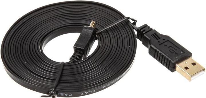 Image du produit InLine Câble plat Micro-USB 2.0 de 3 m, USB-A à Micro-B (3 m, USB 2.0)